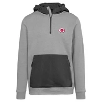 Men's Levelwear  Gray Cincinnati Reds Chicane Insignia 2.0 Quarter-Zip Hoodie