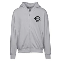 Men's Levelwear  Gray Cincinnati Reds Oversized Uphill Digital Camo Full-Zip Hoodie