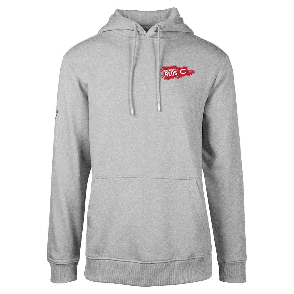 Men's Levelwear  Gray Cincinnati Reds Podium Rafters Pullover Hoodie