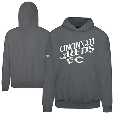 Men's Levelwear  Gray Cincinnati Reds St. Patrick's Day Pullover Hoodie