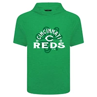 Men's Levelwear Green Cincinnati Reds St. Patrick's Day Phase Shamrock Short Sleeve T-Shirt Hoodie