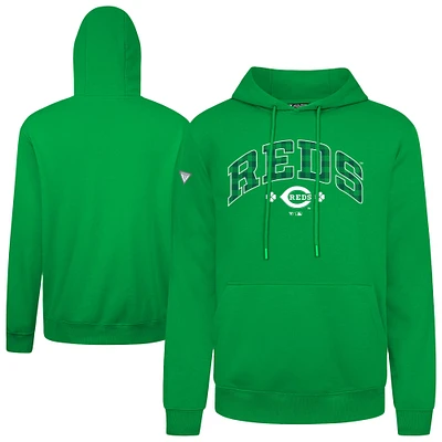 Men's Levelwear Cincinnati Reds St. Patrick's Day Podium Plaid Pullover Hoodie
