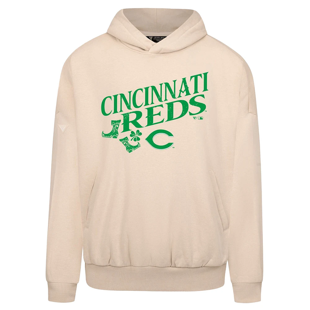 Sweat à capuche kaki pour homme Cincinnati Reds St. Patrick's Day de Levelwear