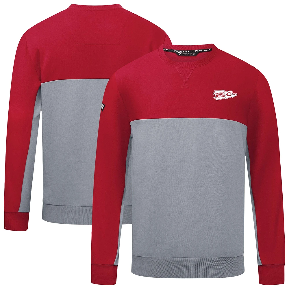 Men's Levelwear Red/Gray Cincinnati Reds Legacy Rafters Pullover Sweatshirt