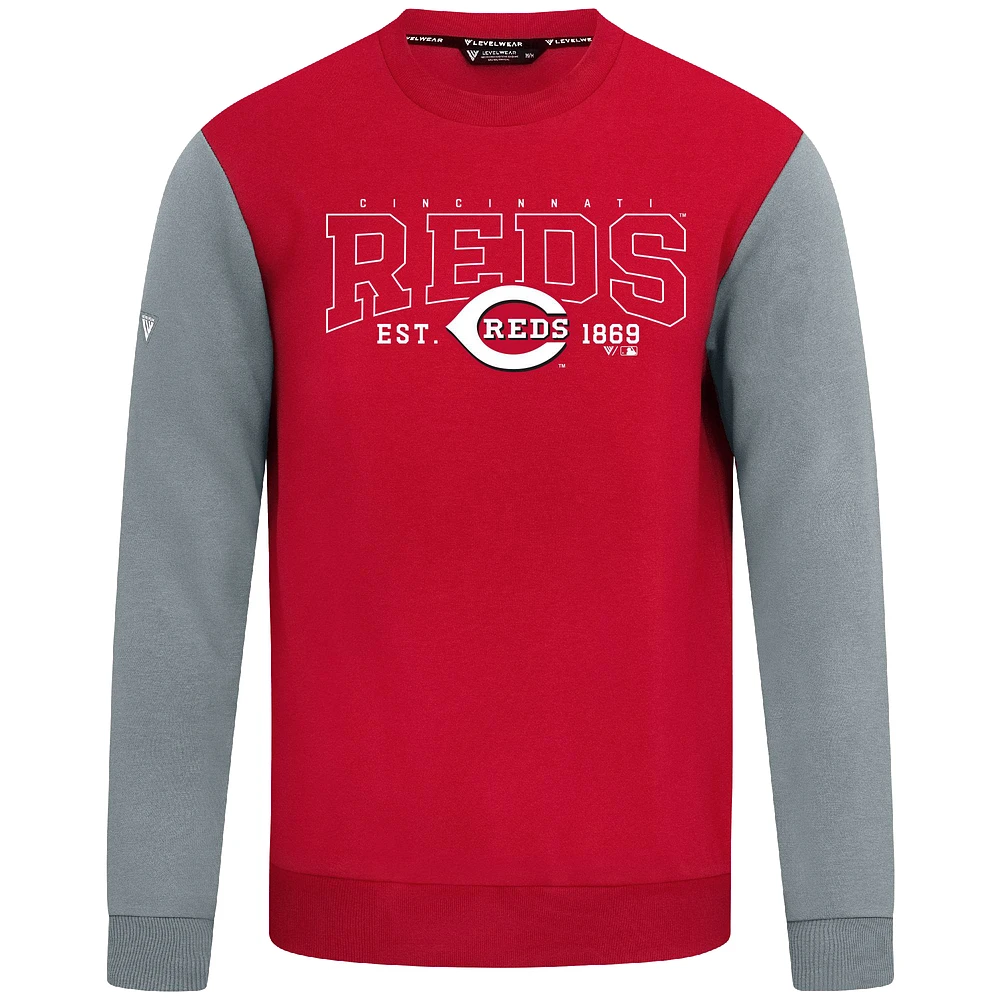 Men's Levelwear Red Cincinnati Reds Accolade Ultimate Textbook Pullover Sweatshirt