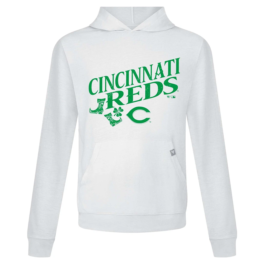 Sweat à capuche blanc pour homme Cincinnati Reds St. Patrick's Day Relay Boots de Levelwear