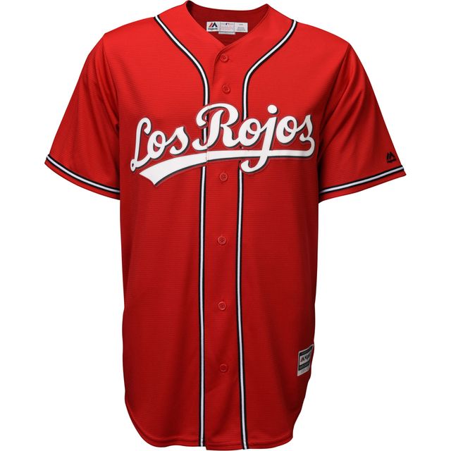 Maillot Majestic Scarlet Cincinnati Reds Alternate Los Rojos Cool Base pour hommes