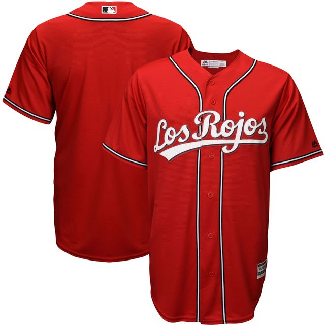 Maillot Majestic Scarlet Cincinnati Reds Alternate Los Rojos Cool Base pour hommes