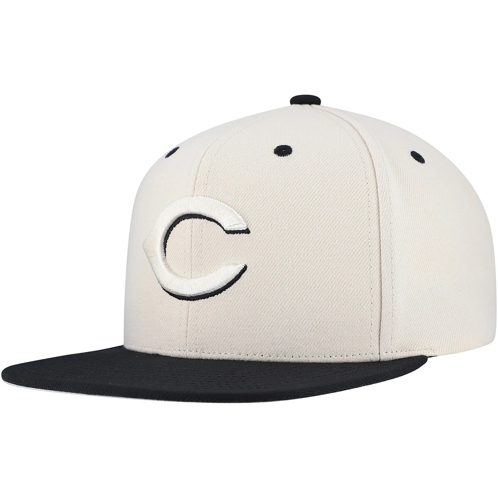 Men's Mitchell & Ness Cream Cincinnati Reds Snapback Hat