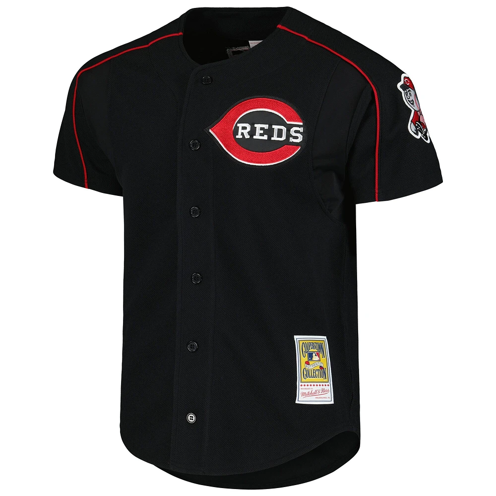 Mitchell & Ness Ken Griffey Jr. pour hommes, noir, Cincinnati Reds, collection Cooperstown, maillot d'entraînement au bâton en maille authentique