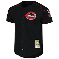 Mitchell & Ness Ken Griffey Jr. pour hommes, noir, Cincinnati Reds, collection Cooperstown, maillot d'entraînement au bâton en maille authentique