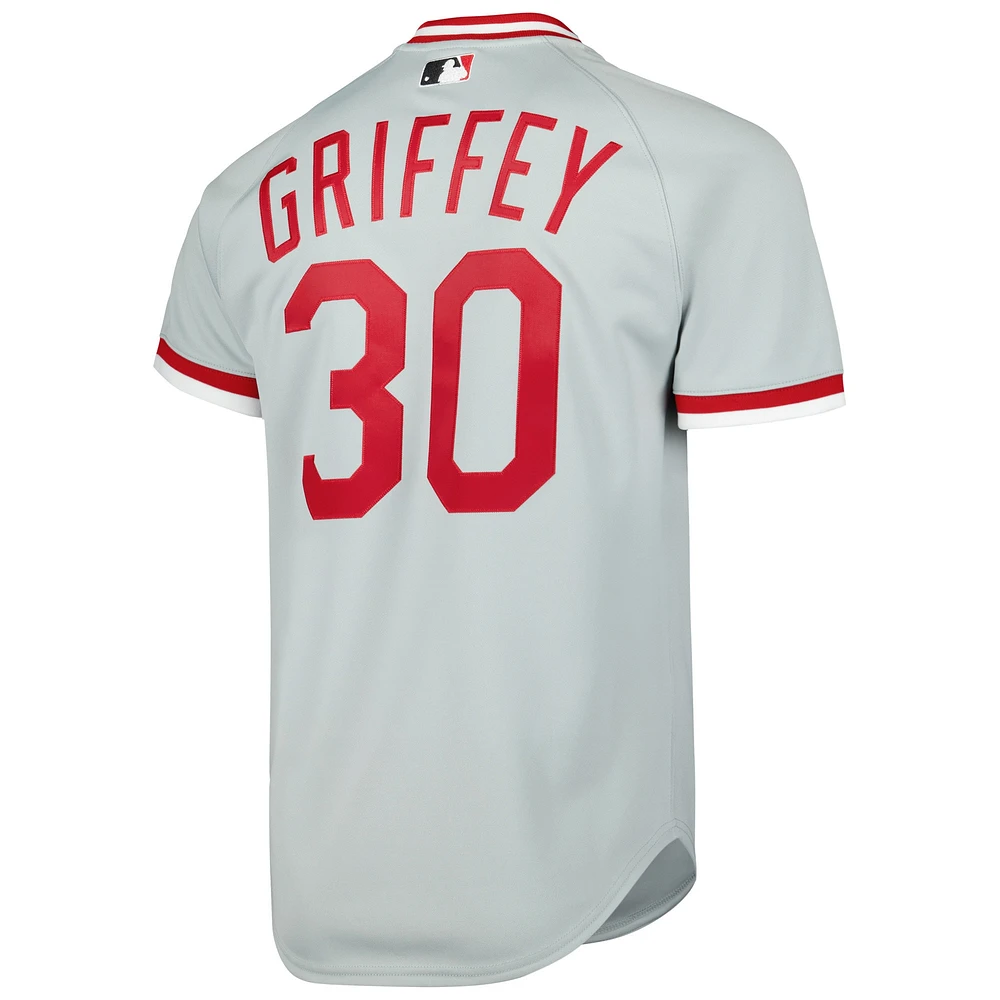 Mitchell & Ness Ken Griffey Jr. Gris Cincinnati Reds 2004 Cooperstown Collection Maillot authentique