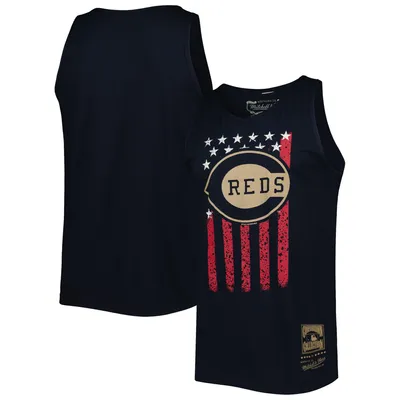 Atlanta Braves Mitchell & Ness Cooperstown Collection Stars and Stripes  Tank Top - Navy