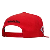 Casquette Snapback rouge avec étiquette de l'équipe des Cincinnati Reds Mitchell & Ness pour hommes