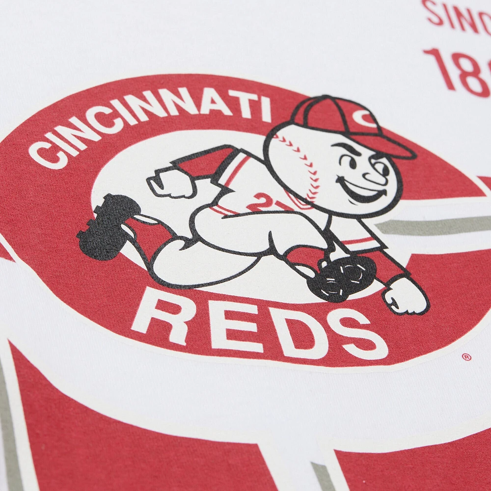 Men's Mitchell & Ness White Cincinnati Reds Cooperstown Collection Team Origins Premium T-Shirt