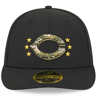 Men's New Era  Black Cincinnati Reds 2024 Armed Forces Day Low Profile 59FIFTY Fitted Hat