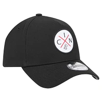 Casquette ajustable New Era 9FORTY A-Frame noire pour homme des Cincinnati Reds