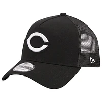 Men's New Era Black Cincinnati Reds A-Frame 9FORTY Trucker Adjustable Hat
