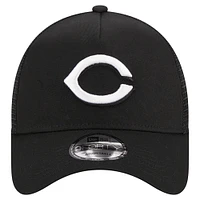 Men's New Era Black Cincinnati Reds A-Frame 9FORTY Trucker Adjustable Hat