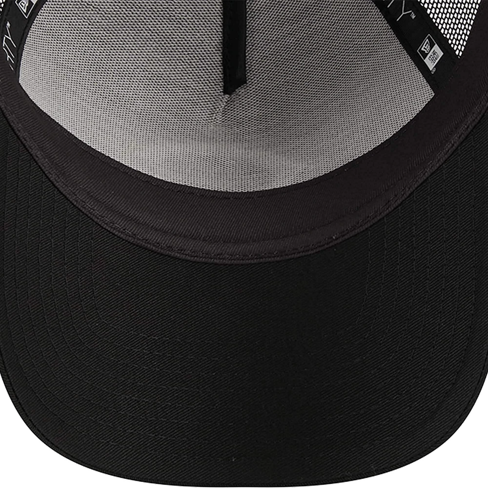 Men's New Era Black Cincinnati Reds A-Frame 9FORTY Trucker Adjustable Hat