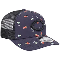 Men's New Era Black Cincinnati Reds Adventure Drinks Pattern 9SEVENTY Stretch-Snap Hat