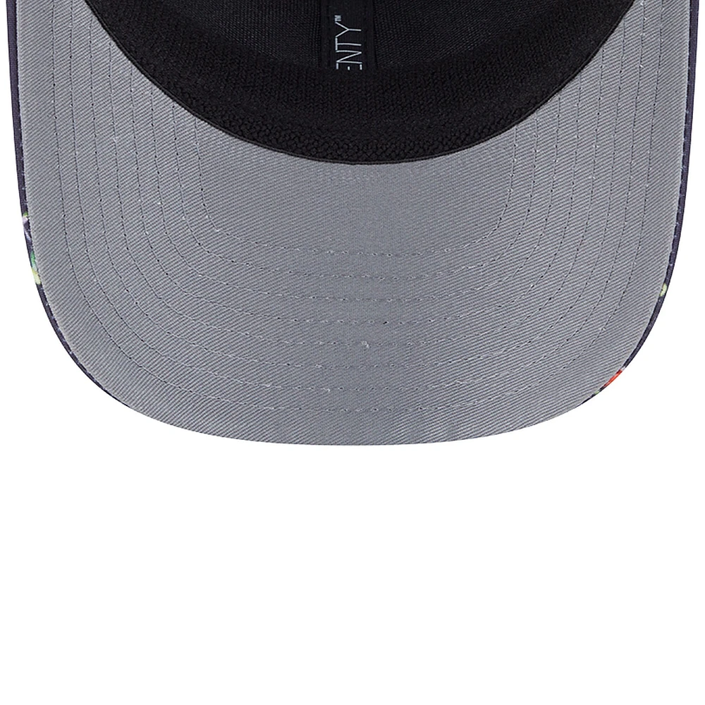 Men's New Era Black Cincinnati Reds Adventure Drinks Pattern 9SEVENTY Stretch-Snap Hat