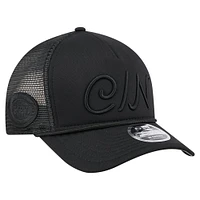 Men's New Era Black Cincinnati Reds City Initial 9FORTY A-Frame M-Crown Adjustable Trucker Hat