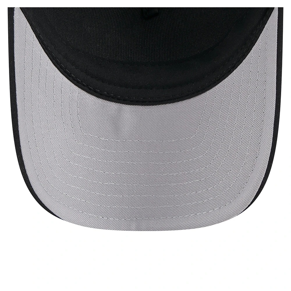 Men's New Era Black Cincinnati Reds City Initial 9FORTY A-Frame M-Crown Adjustable Trucker Hat