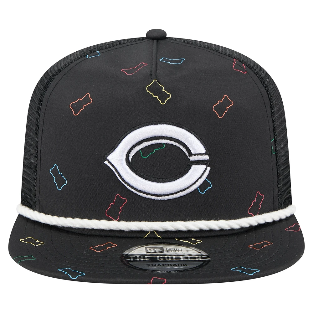 Casquette snapback noire Gummy Golfer Trucker des Reds de Cincinnati de New Era pour homme