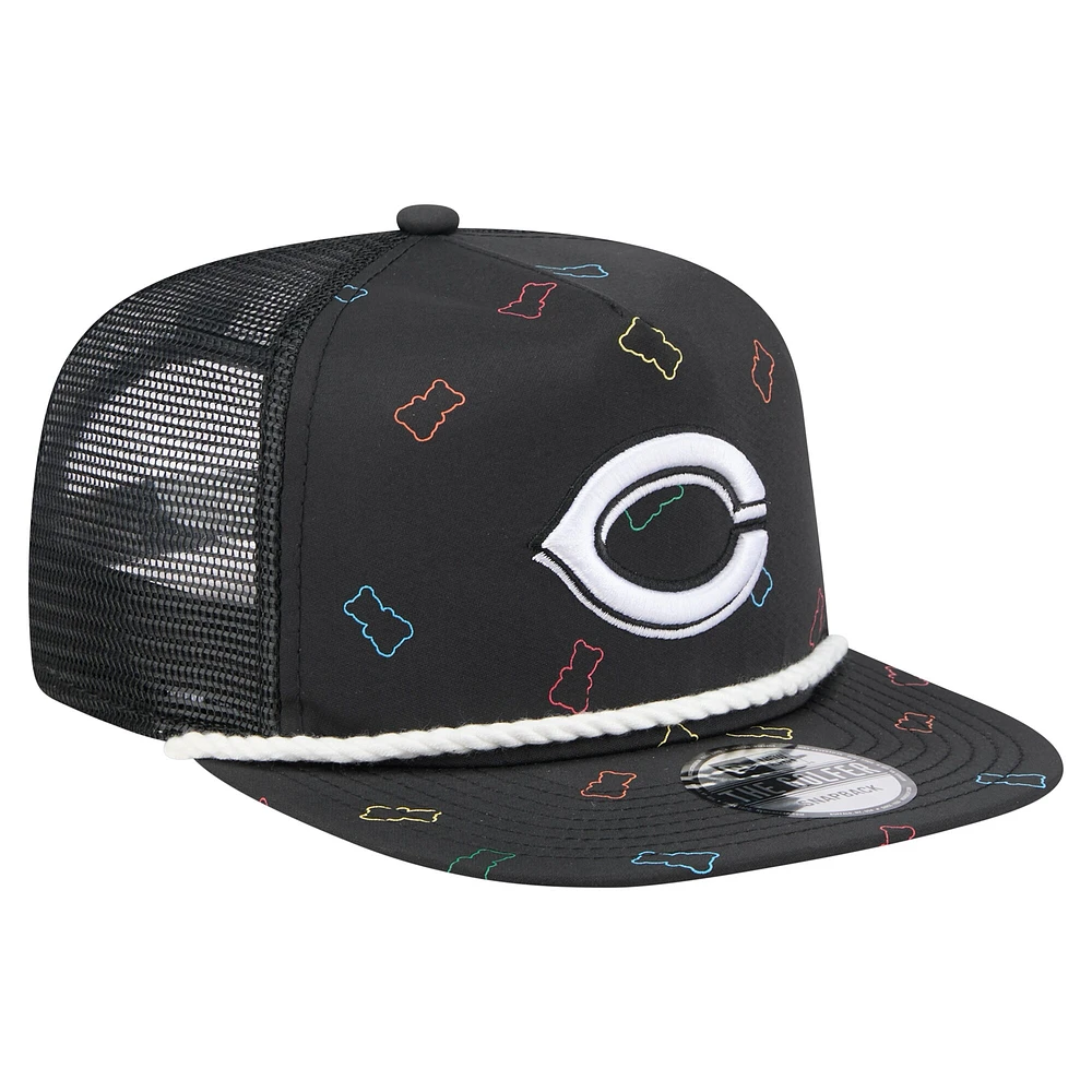 Casquette snapback noire Gummy Golfer Trucker des Reds de Cincinnati de New Era pour homme