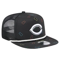 Casquette snapback noire Gummy Golfer Trucker des Reds de Cincinnati de New Era pour homme