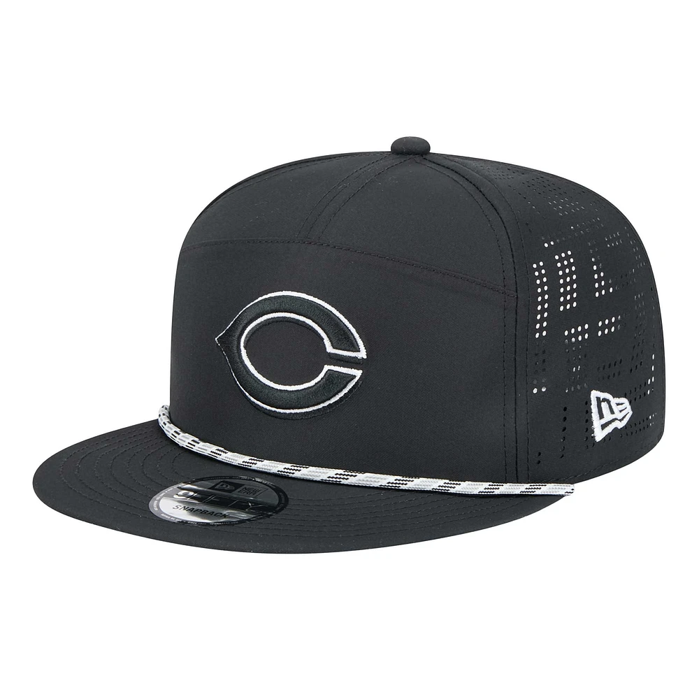 Casquette Snapback 9FIFTY découpée au laser noire des Cincinnati Reds de New Era pour homme