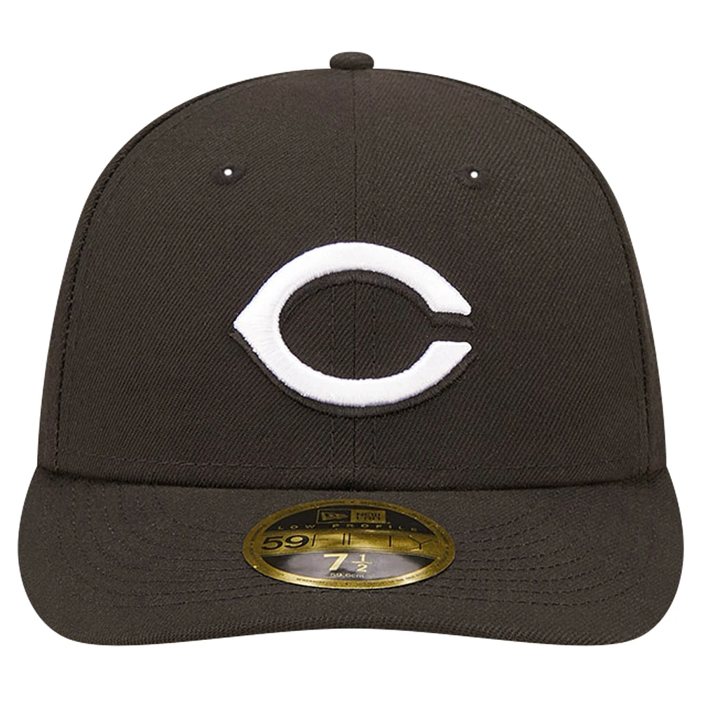 Casquette ajustée 59FIFTY Low Profile Cincinnati Reds New Era pour homme, noire