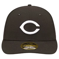 Casquette ajustée 59FIFTY Low Profile Cincinnati Reds New Era pour homme, noire