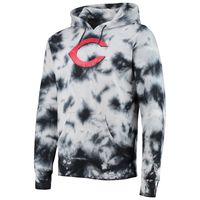 Men's New Era Black Cincinnati Reds Tie-Dye Pullover Hoodie