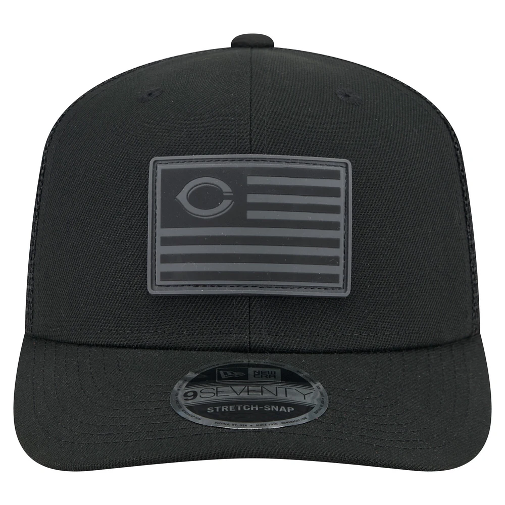 Casquette extensible à bouton-pression New Era 9SEVENTY noire pour homme