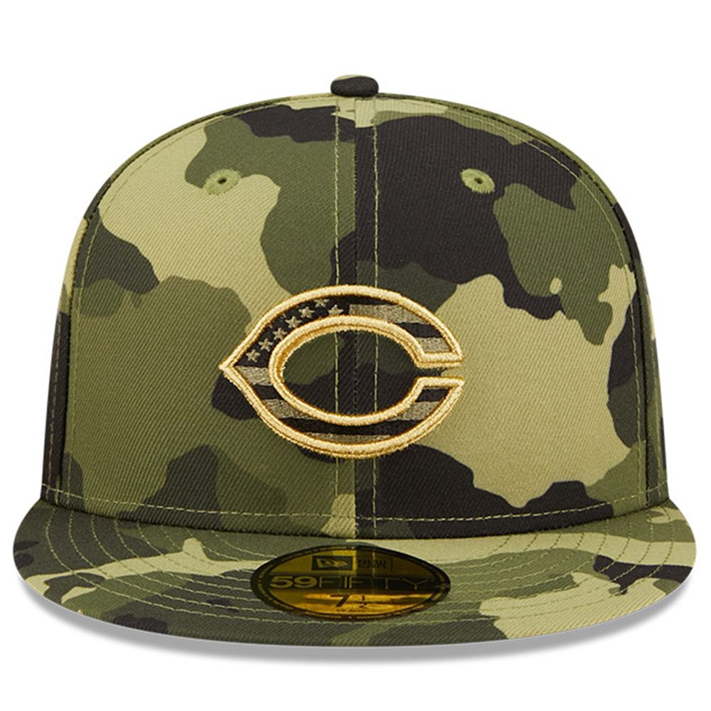 Men's New Era Camo Cincinnati Reds 2022 Armed Forces Day On-Field 59FIFTY Fitted Hat