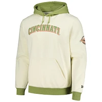 Sweat à capuche Color Pop New Era crème/vert pour hommes, Cincinnati Reds