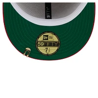 Men's New Era Cream/Red Cincinnati Reds Two-Tone Corduroy 59FIFTY Fitted Hat