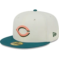 Men's New Era Cream Cincinnati Reds Chrome 59FIFTY Fitted Hat