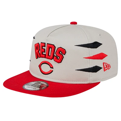 Men's New Era Cream Cincinnati Reds Iron Golfer Snapback Hat