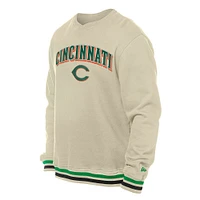 Men's New Era  Cream Cincinnati Reds St. Patrick's Day Twill Pullover Sweatshirt