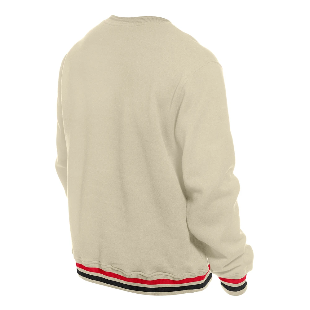 Men's New Era Cream Cincinnati Reds Throwback Pullover Sweatshirt