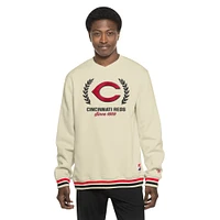 Men's New Era Cream Cincinnati Reds Throwback Pullover Sweatshirt