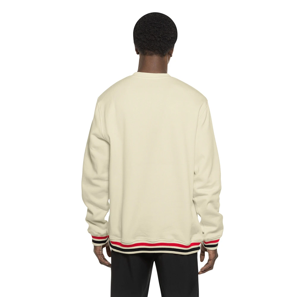 Men's New Era Cream Cincinnati Reds Throwback Pullover Sweatshirt