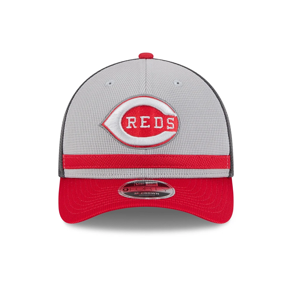 Men's New Era  Gray/Red Cincinnati Reds 2025 Batting Practice 9FORTY M-Crown Adjustable Hat