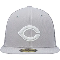 Casquette ajustée 59FIFTY pour entraînement au bâton sur le terrain Cincinnati Reds 2023 New Era grise homme