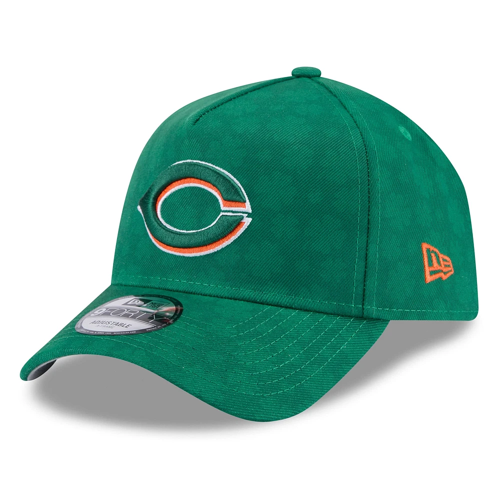 Casquette ajustable A-Frame 9FORTY de Cincinnati Reds de New Era pour homme, vert Kelly