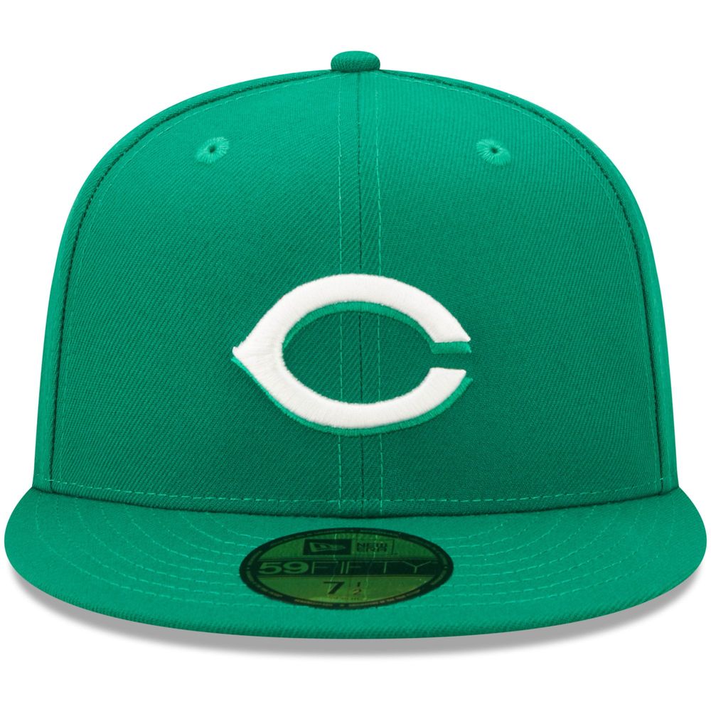 Men's New Era Kelly Green Cincinnati Reds White Logo 59FIFTY Fitted Hat