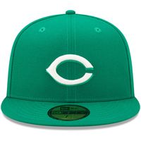 Men's New Era Kelly Green Cincinnati Reds White Logo 59FIFTY Fitted Hat